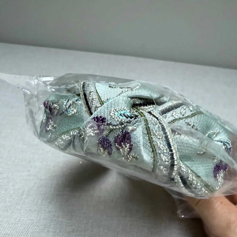 Vintage Look Embroidered Satin Headband Still In Package